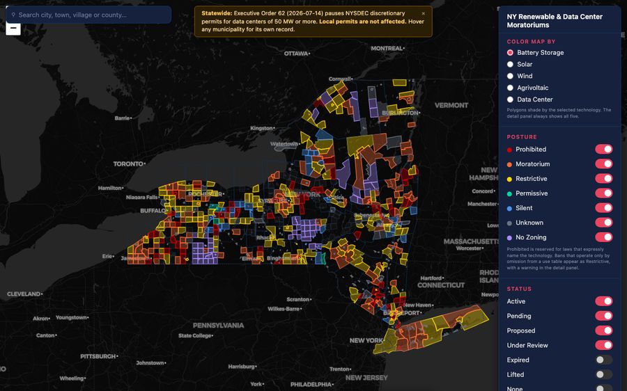 New York moratorium map